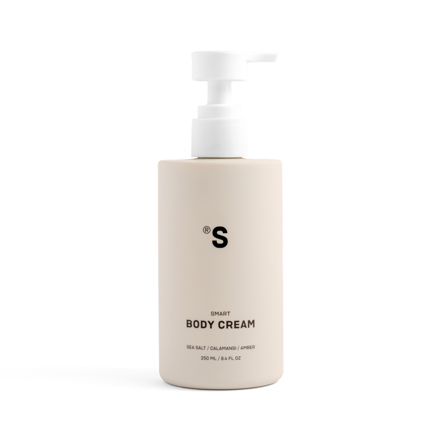 Sister's Aroma Smart Body Cream Sea Salt bottle with pump on a white background