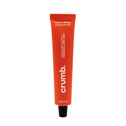 Crumb hand cream spicy rum scent on a white background