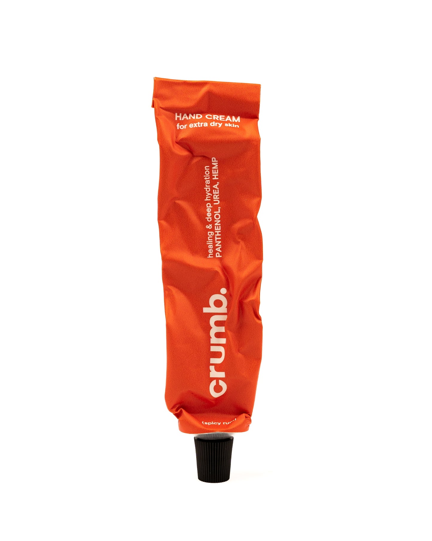 Crumb hand cream spicy rum scent on a white background