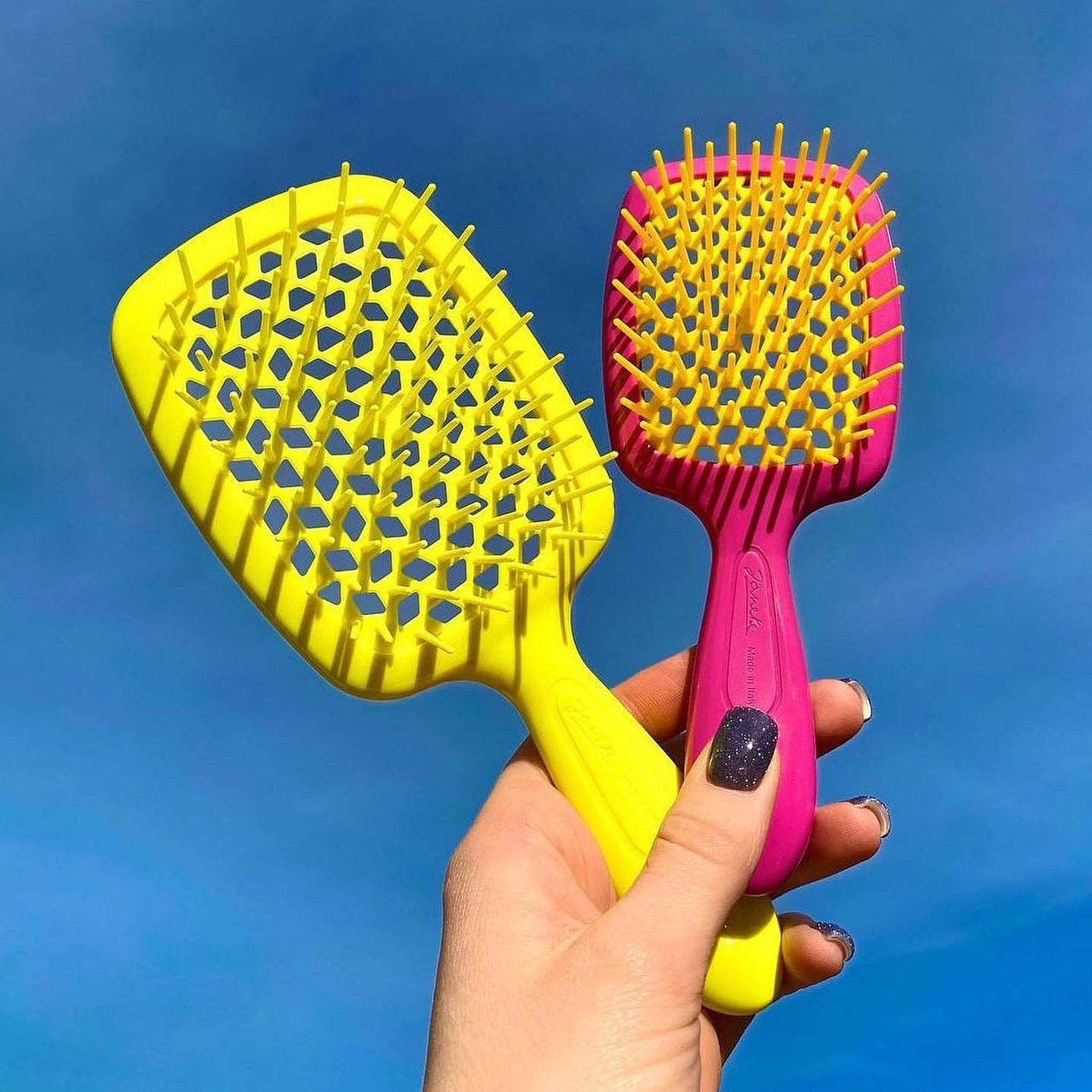 Janeke Superbrush Yellow & Neon Fuchsia