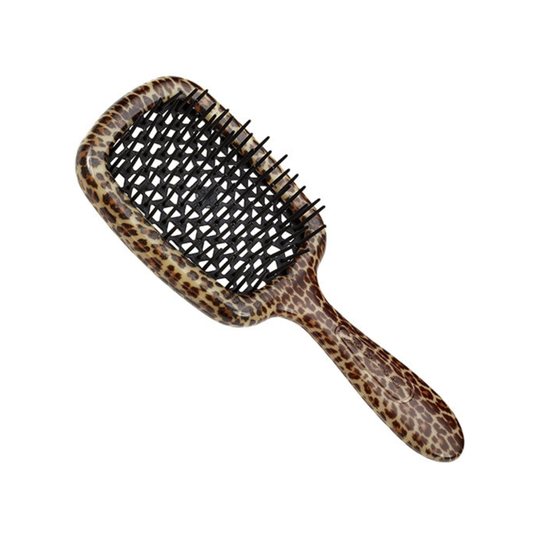 Leopard print Janeke hairbrush on a white background