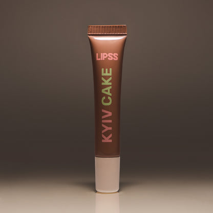 KYIV CAKE Lip gloss tube on a brown background