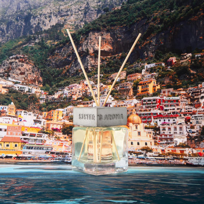 Sister's Aroma Home Fragrance Amalfi Siesta  Amalfi coast background